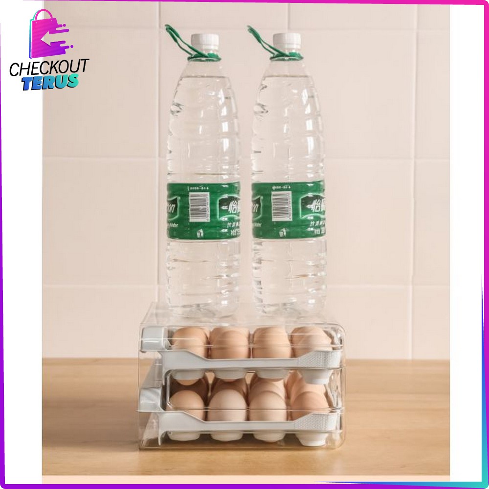 CT C410 Tempat Telur 2 Tingkat Kotak Penyimpanan Telor Serbaguna Kotak Telur 2 Susun Egg Storage Box Organizer