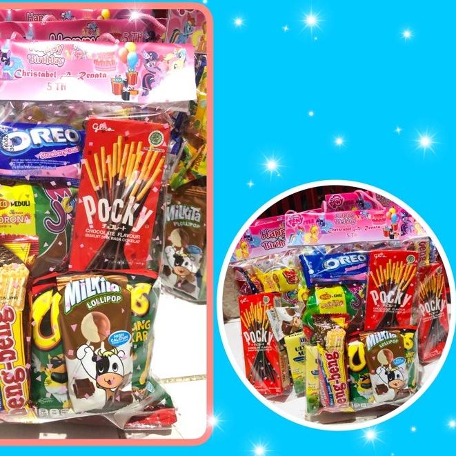 

Ready Banyak ✡ Souvenir bingkisan ultah snack ultah /bingkisan event /plus pocky label nama anak^^