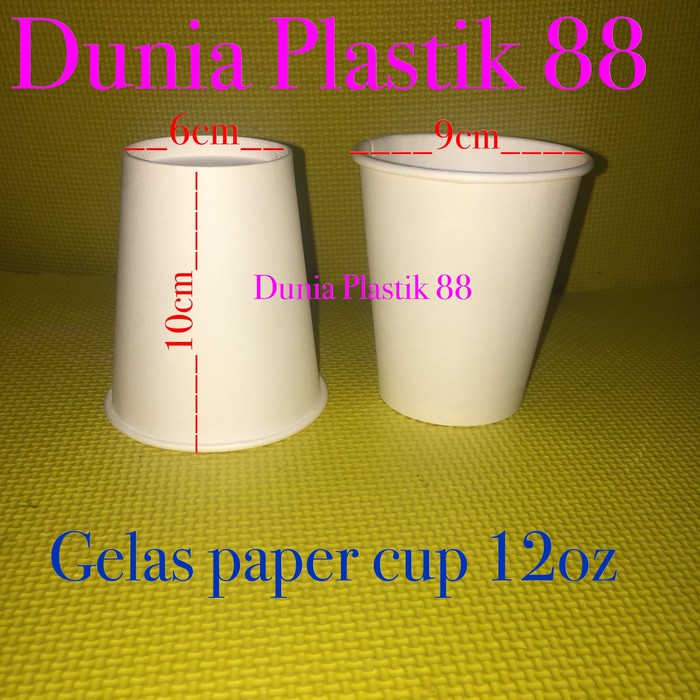 

isi50pc gelas PAPER CUP kertas foam POLOS 12oz putih kopi teh panas ho