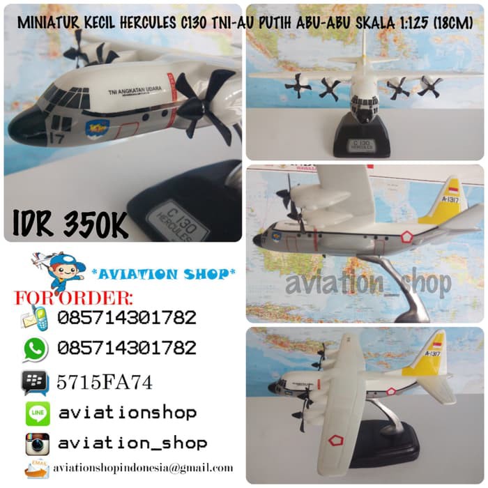 Miniatur Tank - Diecast Kapal Perang - Diecast Mobil Perang Miniatur Pesawat Hercules C-130 Tni Au