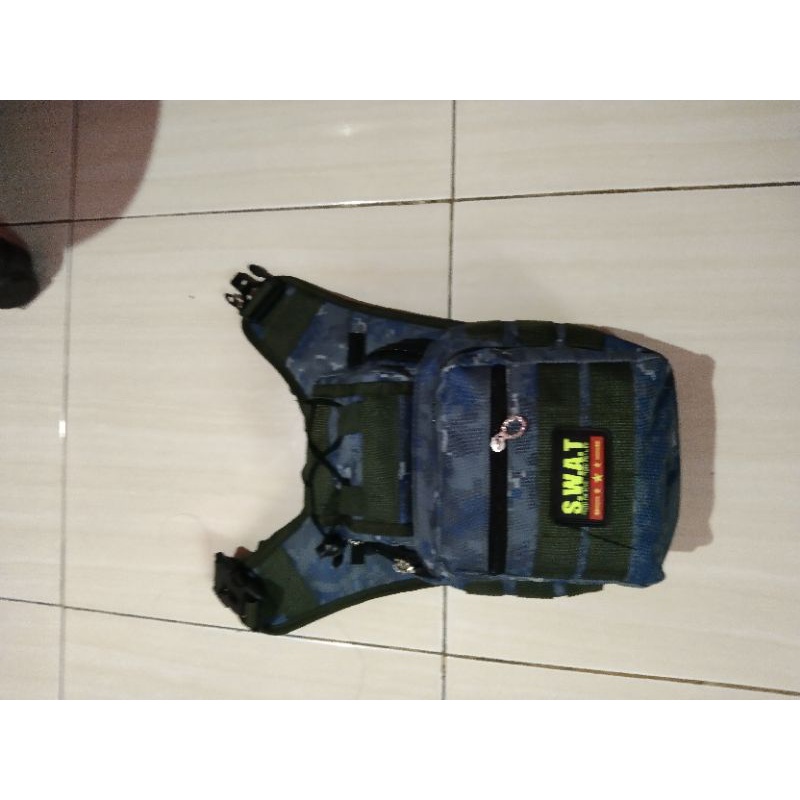 Tas Pria Tactical Military Hitam Polos TAC5501 Tas Selempang Pinggang Paha Militer