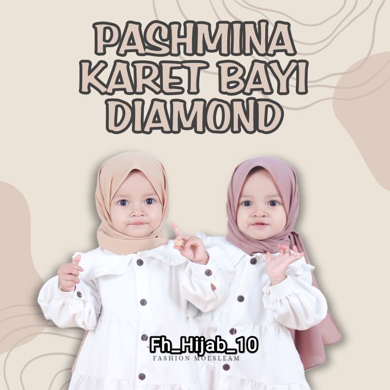 Pashmina Karet Bayi Instan Anak Uk. 110x50cm Usia 0-3 Tahun | Hijab Sekolah Tk Newborn Premium Lucu | Kerudung Lembut Sd Instant Jilbab Terbaru Baby Perempuan