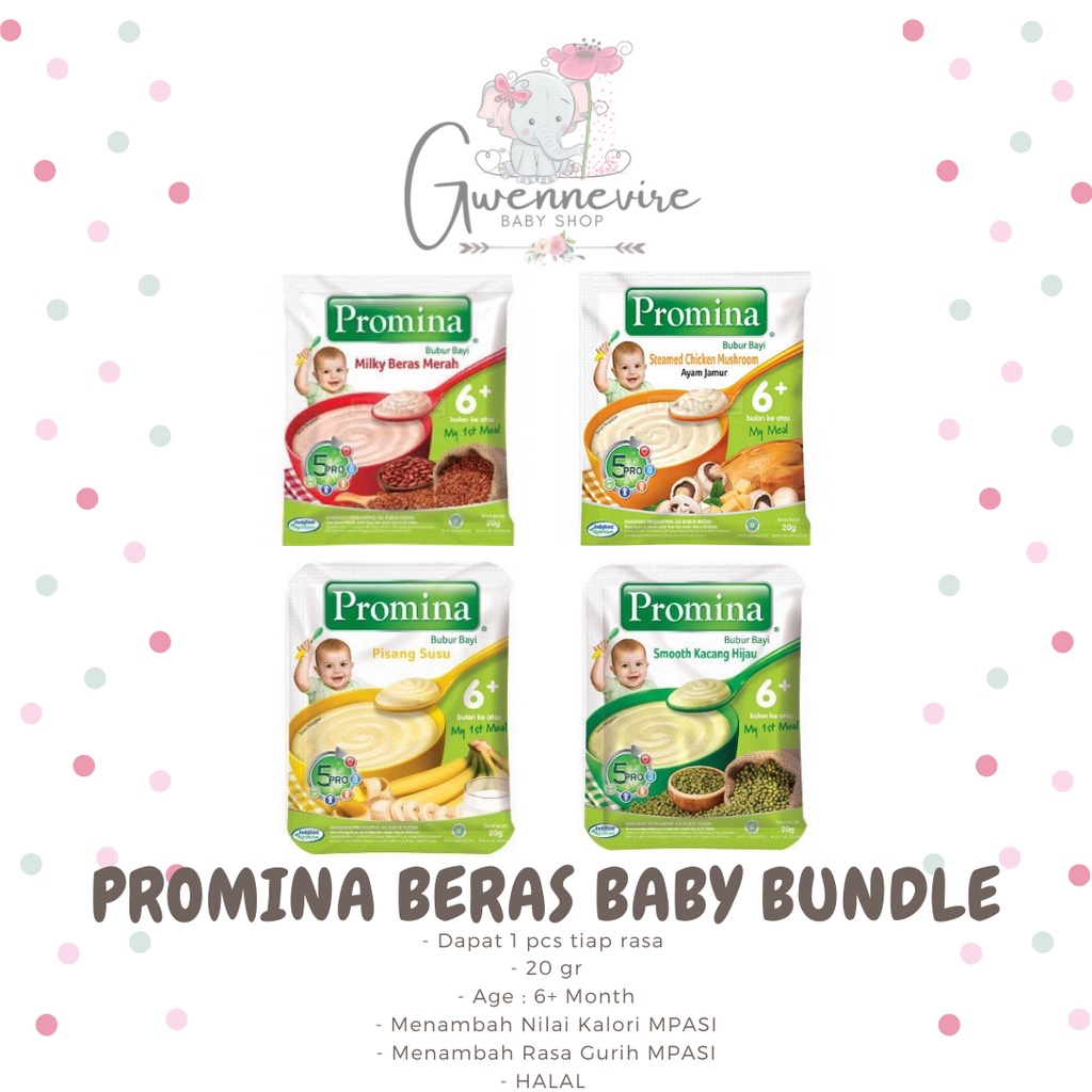 PROMINA - Promina Bubur Bayi sachet 20 gr / Bubur Bayi Promina Sachet / Bubur Bayi Promina 6 bulan /