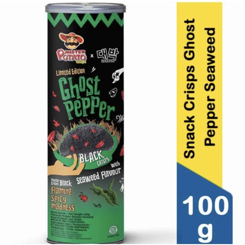 Jual Mister Potato Ghost Pepper Black Crisps Seaweed Flavour Shopee Indonesia