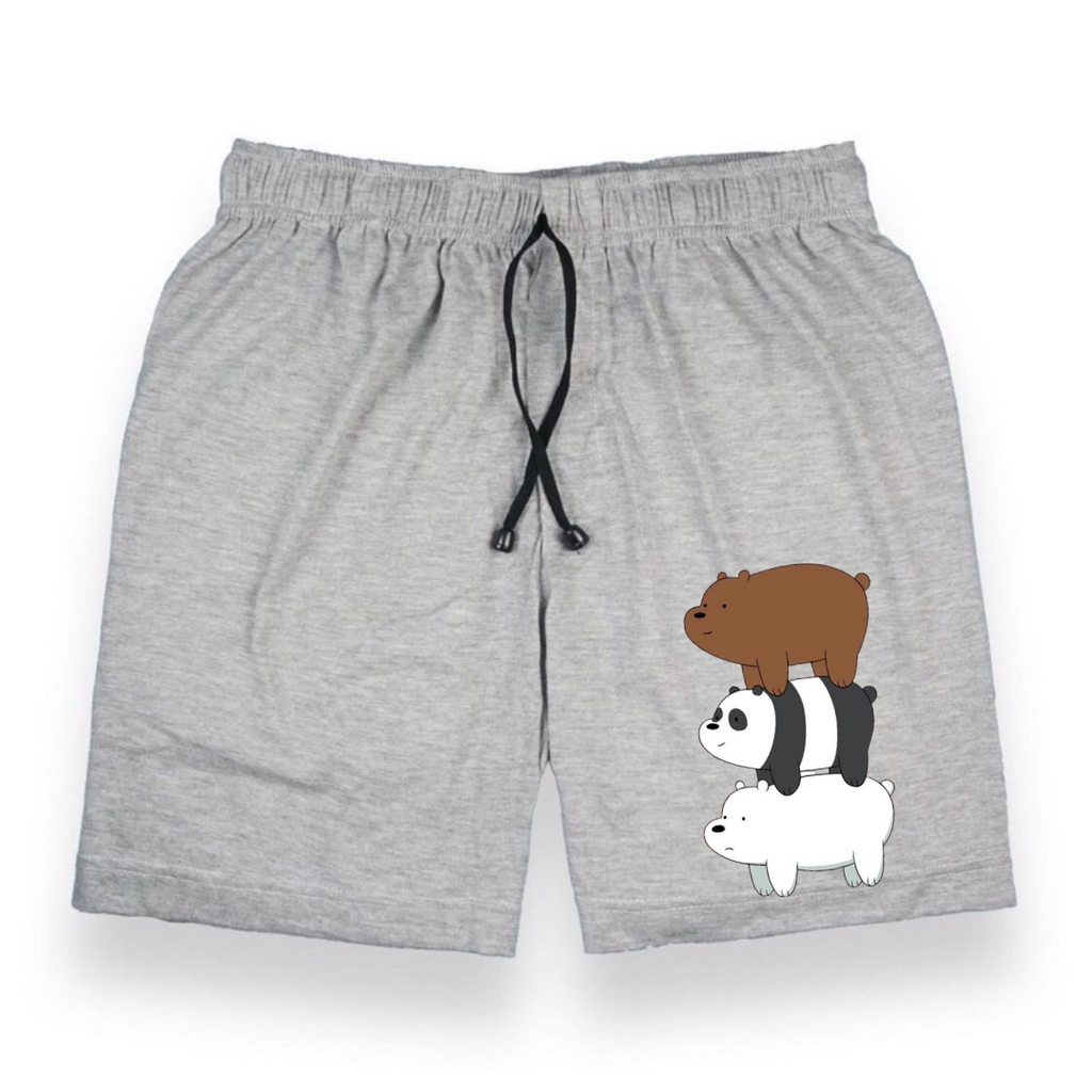 Clothing May - Celena Pendek We Bare Bear Boxer Pria Pendek Celana Tali Kolor Bokser Kekinian Cowok Laki-Laki Bahan Babyterry Baby Terry Premium Original Murah