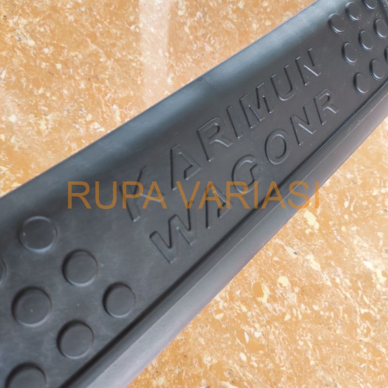 sill plate silplate pintu bagasi belakang suzuki wagon r hitam plastik abs tempel