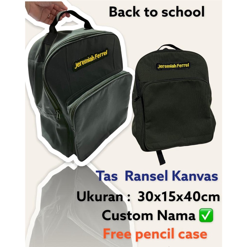 Fawn'G Handmade - Tas Ransel Kanvas Backpack Tas Sekolah / Tas travel