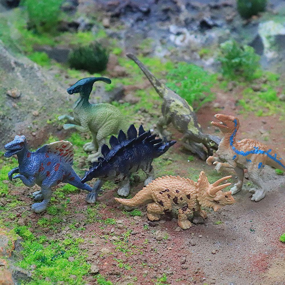 Nanas 6 Pcs Manusia Hidup Model Dinosaurus Hadiah Mainan Edukasi Pembuatan Pemandangan Triceratops Pterosaurus