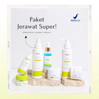PAKET JERAWAT SUPER EVANA BEAUTY CARE - JERAWAT HILANG DALAM HITUNGAN HARI (GRATIS MOISTURIZING CREA