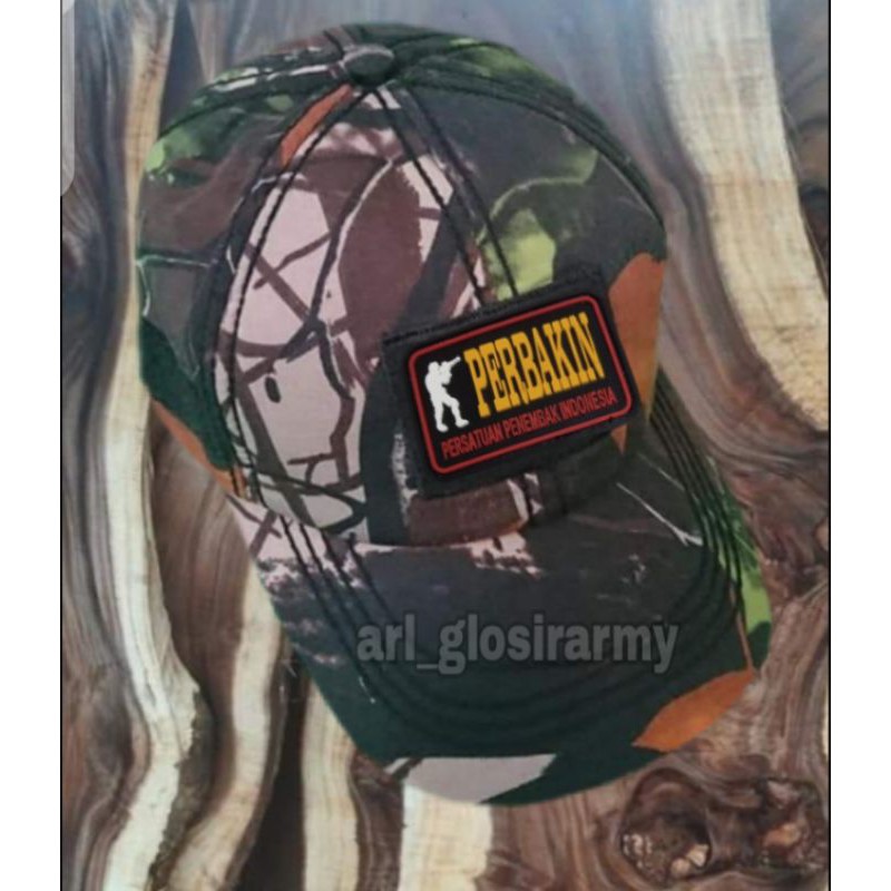 TOPI BDU PERBAKIN plus PATCH RUBBER tempelan karet emblem velcro