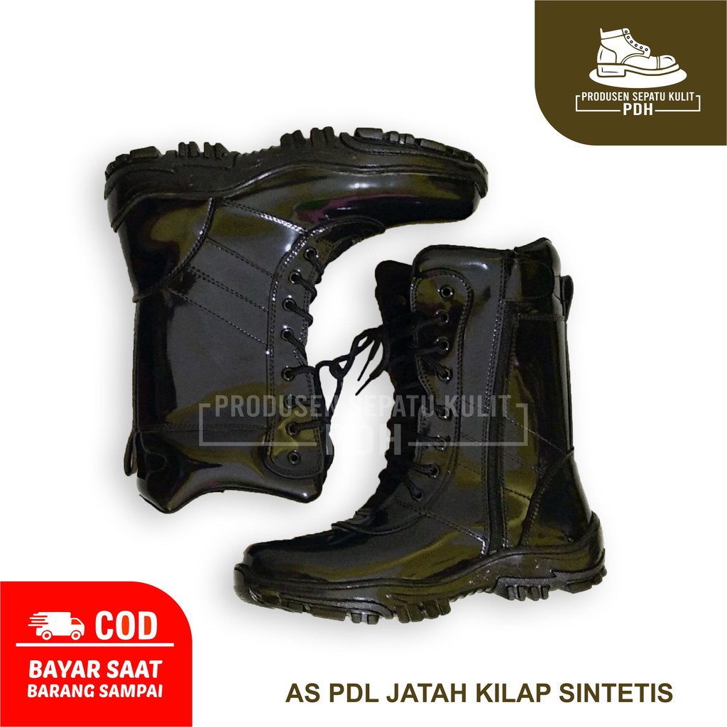 SEPATU PDL KILAT KILAP MENGKILAP PDL SATPAM SECURITY SATPOL PP TNI AD POLISI PDL KULIT SINTETIS