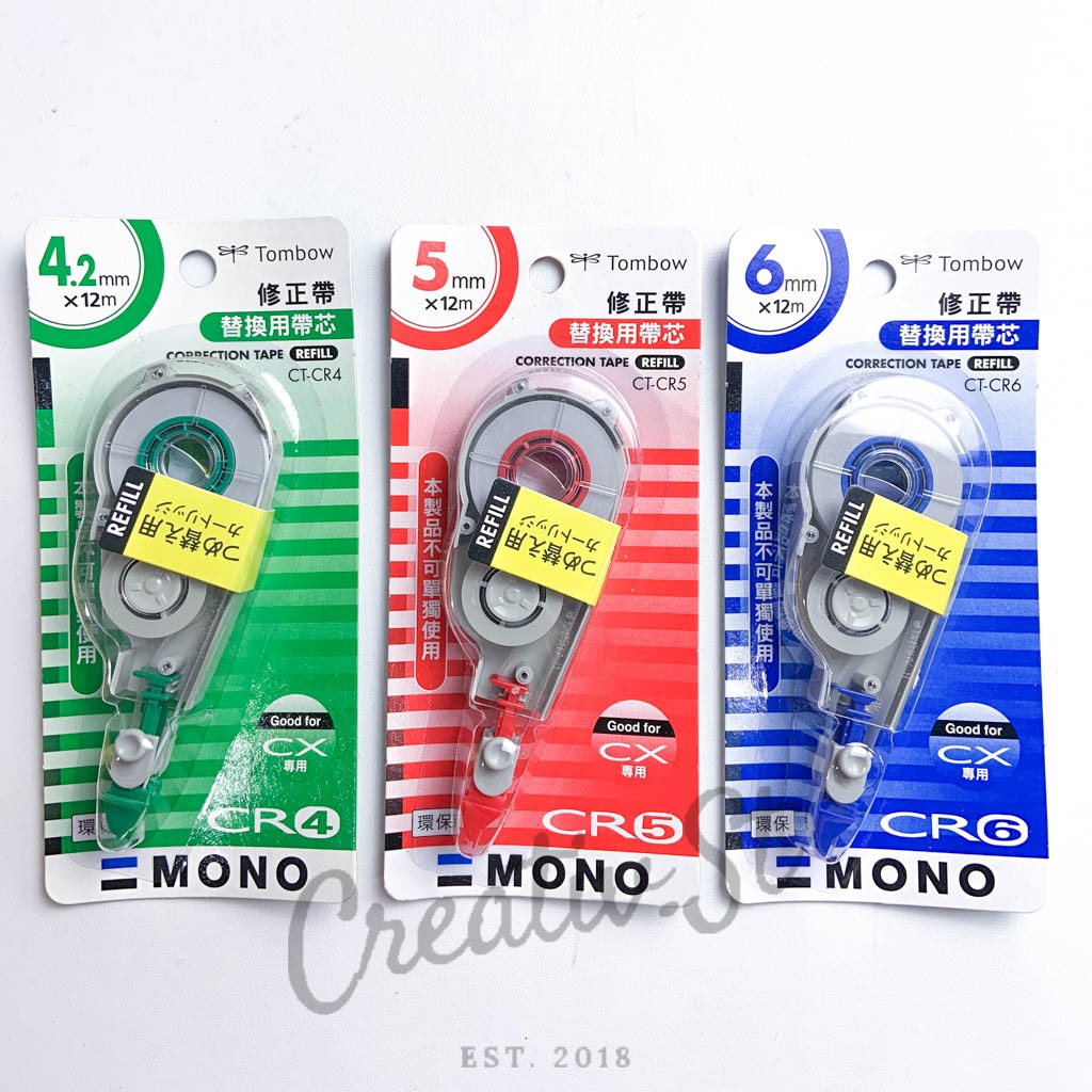 

TOMBOW Mono Correction Tape Refill Only Cr4 / Cr5 / Cr6 Tip Ex Tip-Ex Kertas