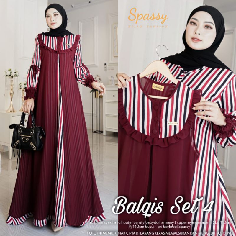 Baju Gamis Gaun Syari Pesta Set Wanita Muslim Muslimah Terbaru Milenial Ori Branded Modern Ld 140