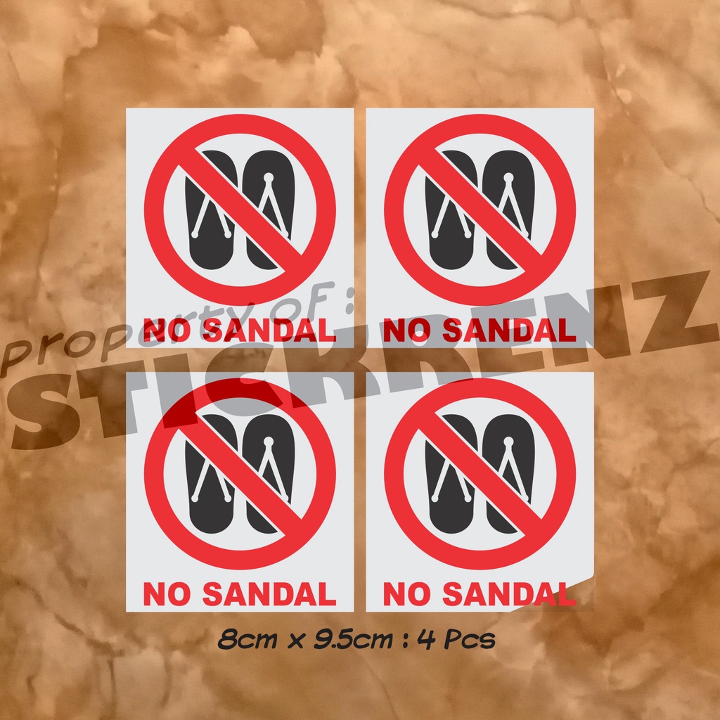 Cutting Sticker Stiker Industrial Kantor Toko No Sandal 01 Size S