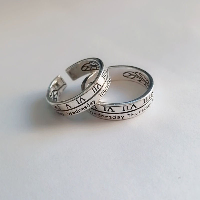 Roman Alphabet Open Ring Accessories Trendy Retro Fashion Personality