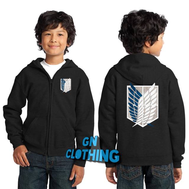 Jaket Hoodie anak Attack on Titan anime