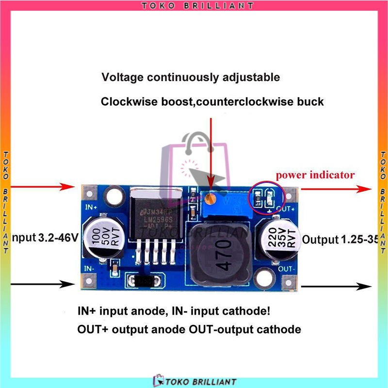 LM2596 LM2596S DC-DC 3-40V ADJUSTABLE STEP DOWN POWER SUPPLY  3A / PENURUN TEGANGAN [cod]