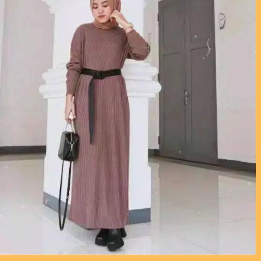 ✴ [ DRESS ] MEDARI LONG KIT / LONG DRESS RAJUT / FASHION MUSLIM WANITA / BAJU RAJUT LONG DRESS / GAM