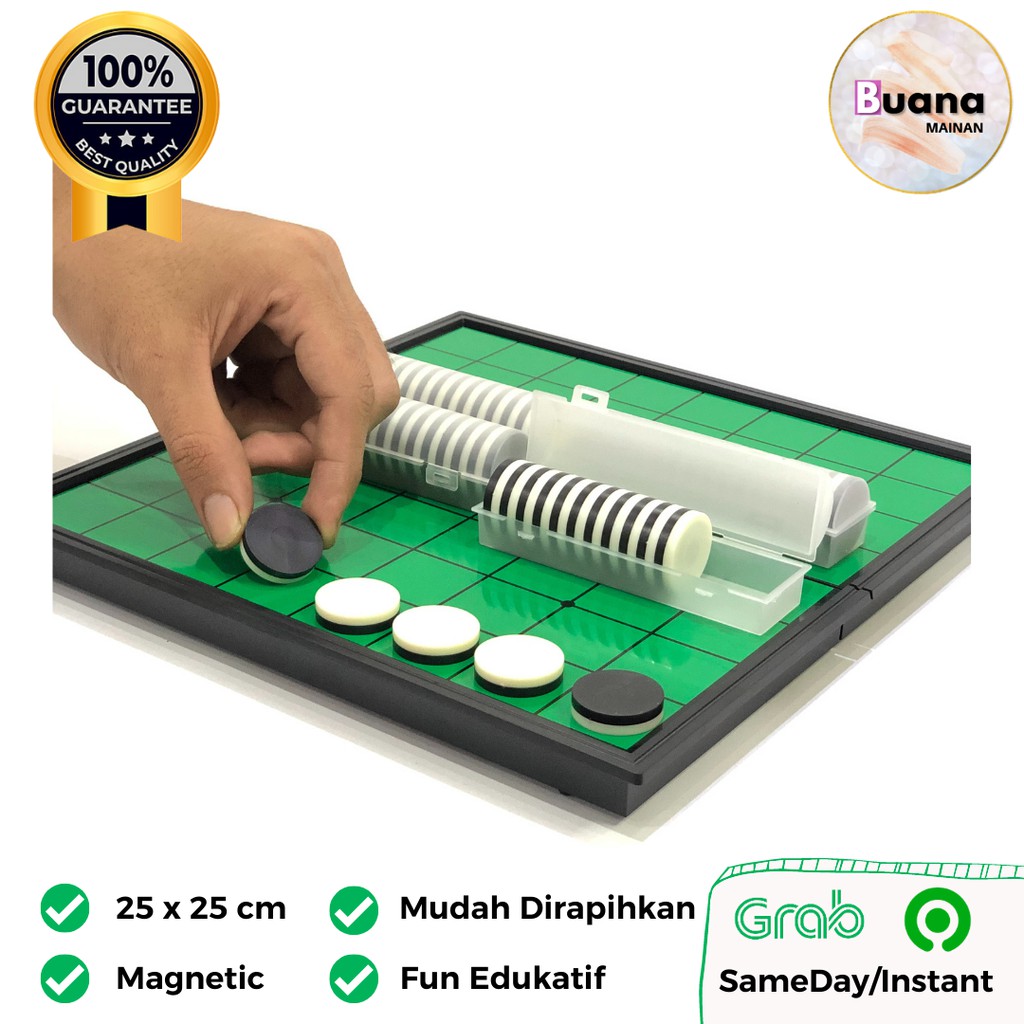 PAPAN MAGNET REVERSI CATUR JEPANG OTHELLO MAINAN EDUKASI WAKTU BERKUMPUL ANAK BOARD GAMES MAGNETIC