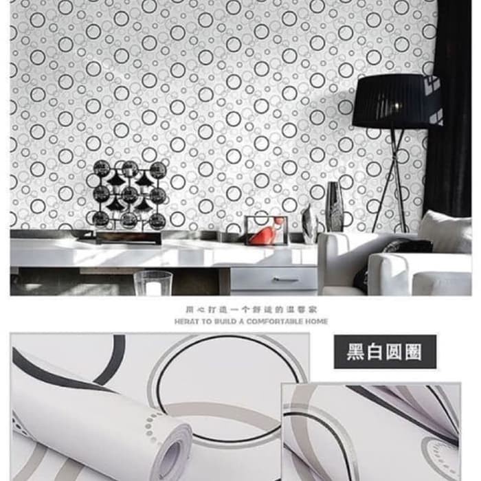 Wallpaper stiker dinding polkadot klasik