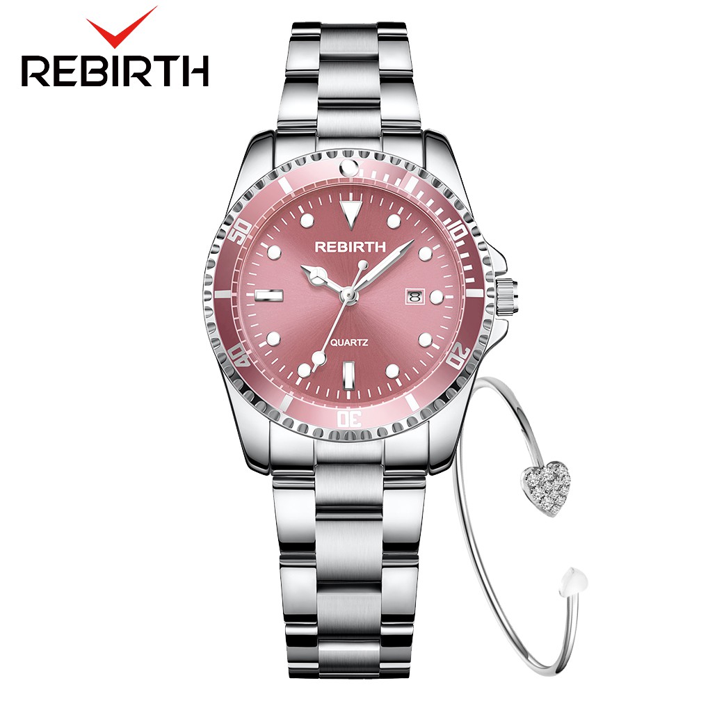 Jual REBIRTH Jam Tangan Wanita Original Bisnis Mode Tali Stainless ...