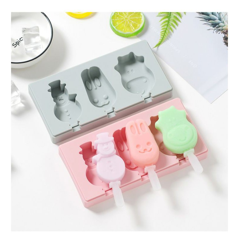 Cetakan Ice Cream Mold Silikon food grade WBB Mario Bross Snowman Monster Inc Dinosaurus