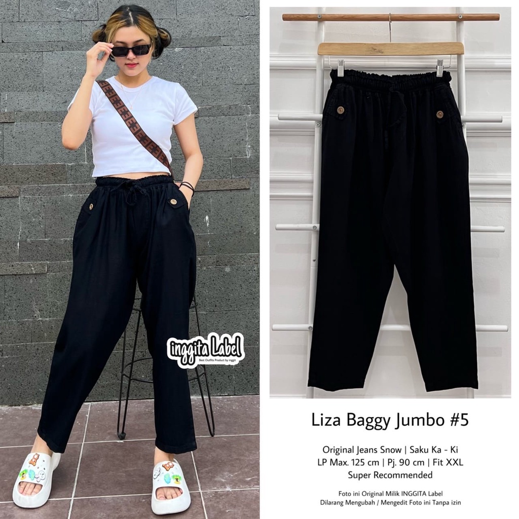 BAGGY JEANS JUMBO WARNA HITAM PEKAT