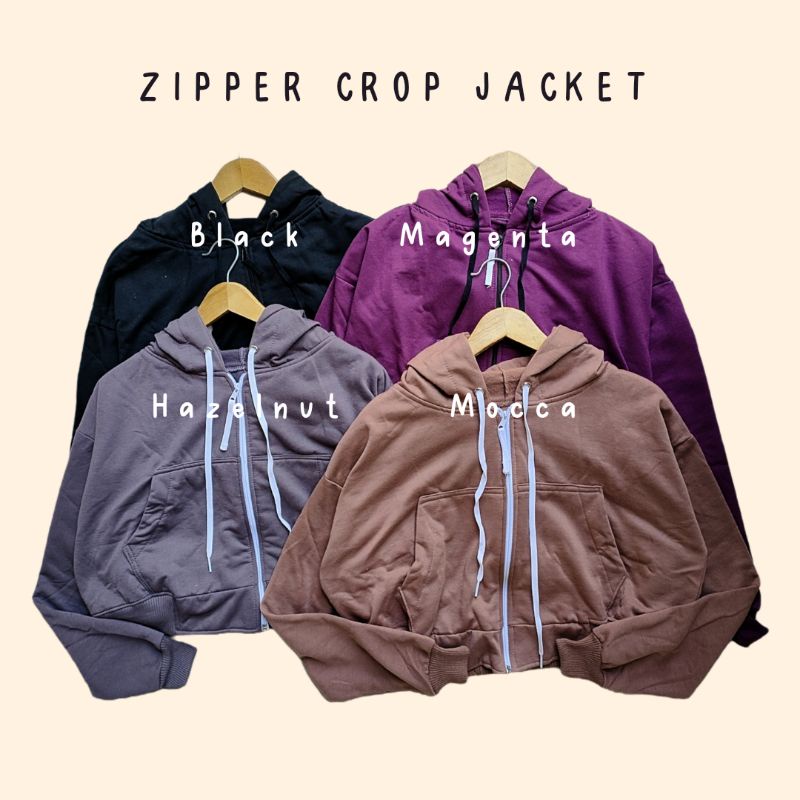 ZIPPER CROP JACKET HOODIE RESLETING