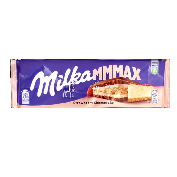 Coklat Milka Chocolate Bar Mmmax Strawberry Cheesecake 300 Gram