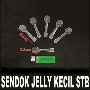 Sendok Plastik Bening Kecil isi 100pcs Sendok Ice Cream / Jelly Bening