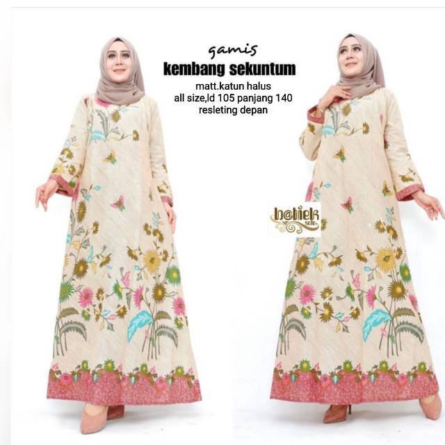 Bisa cod bilda batik baju batik gamis katun anak muda modis dan modern