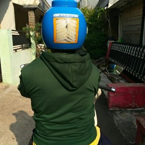 Helm Helem Helmet Retro Bogo Dewasa Tabung Gas LPG 3KG SNI- Hijau&Pink