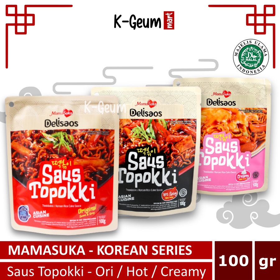 

Mamasuka Delisaos Saus Topokki Original / Spicy / Creamy Halal 100 Gr