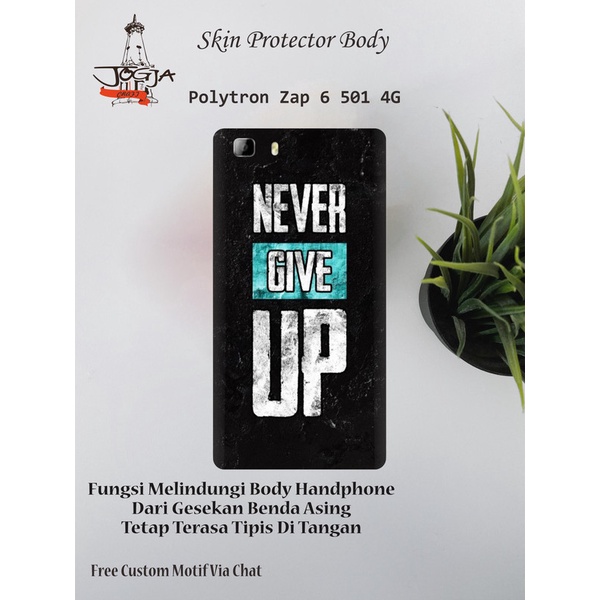 Dapat 2pcs Garskin HP Polytron Zap 6 501 4G motif never - Free Custom Motif