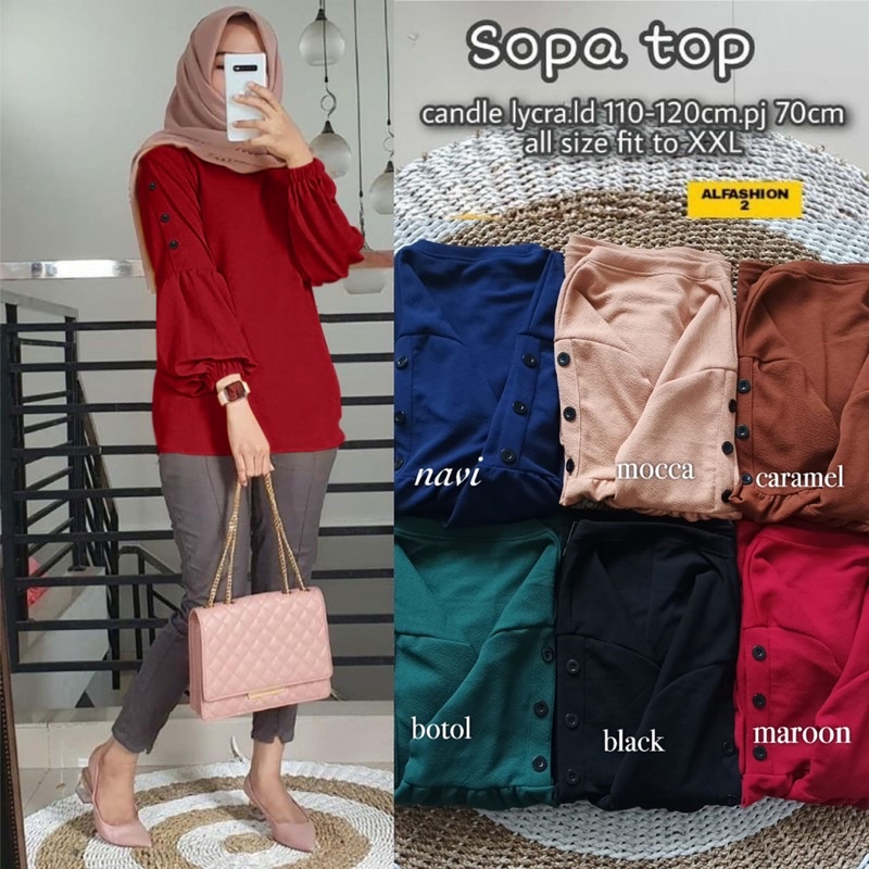 Sopa Top - Blouse Atasan Tangan Balon LD110+ Jumbo / R.5 - 322-6532-3