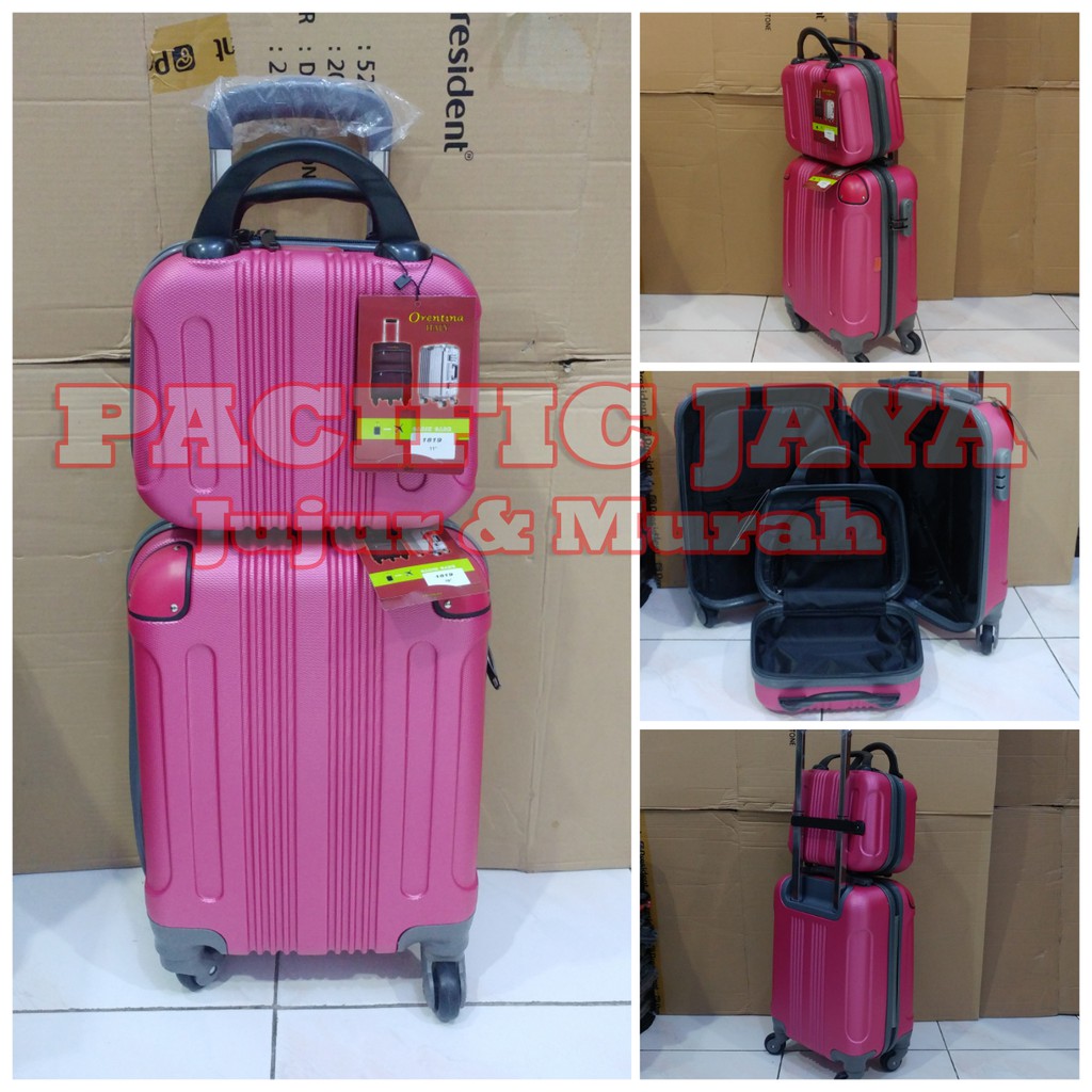 Koper Orentina 16Inch + Beautycase - Pink Fuschia