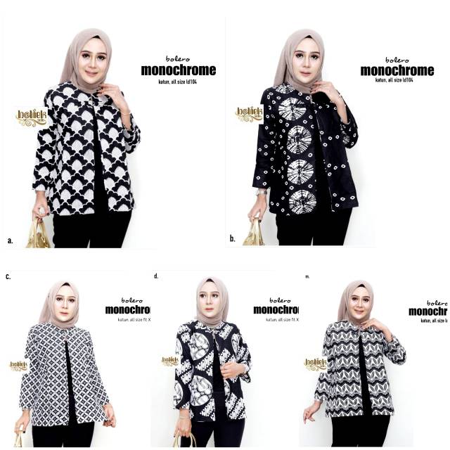 Bolero Monochrome / atasan batik / bolero batik