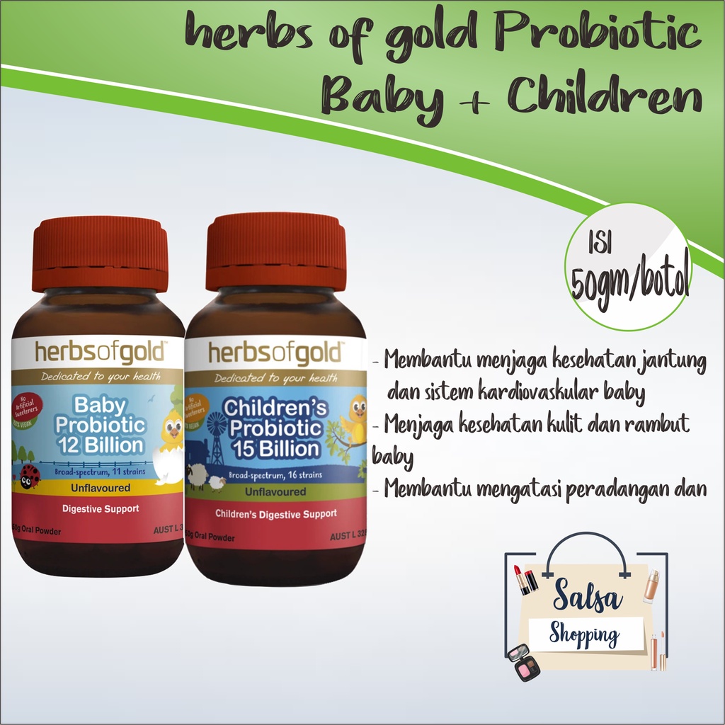Herbs of Gold Baby 12 Billion / Children Probiotic 15 Billion Powder 50 gram PREMIUM QUALITY