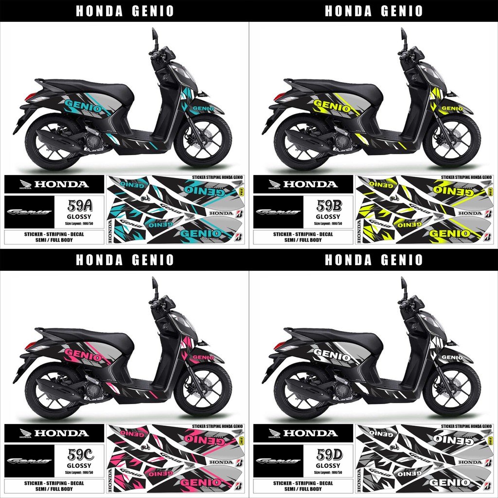 Sticker decal striping honda Genio Semifullbody Variasi Genio semua ready packing aman
