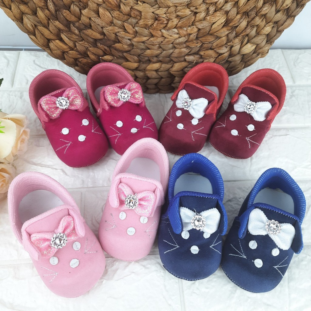 [TAMAN SEPATUKU] SEPATU TRENDY MURAH PREWALKER ANAK PEREMPUAN  0-12 BULAN KARTUN KUCING LUCU FPX11