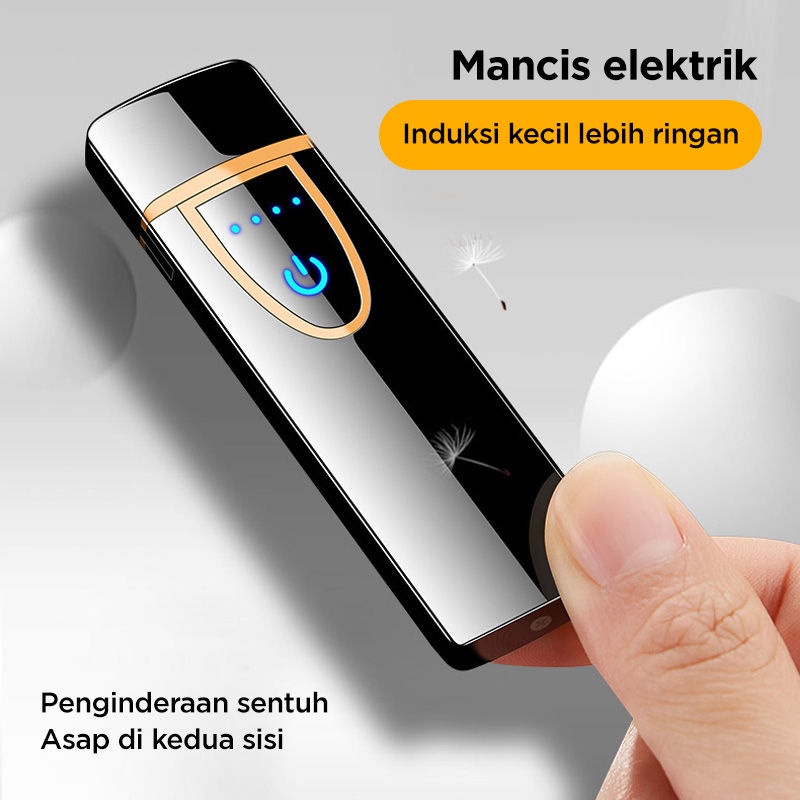 Korek api cas elektrik touchscreen / Korek api usb charger elektrik fingerprint unik original