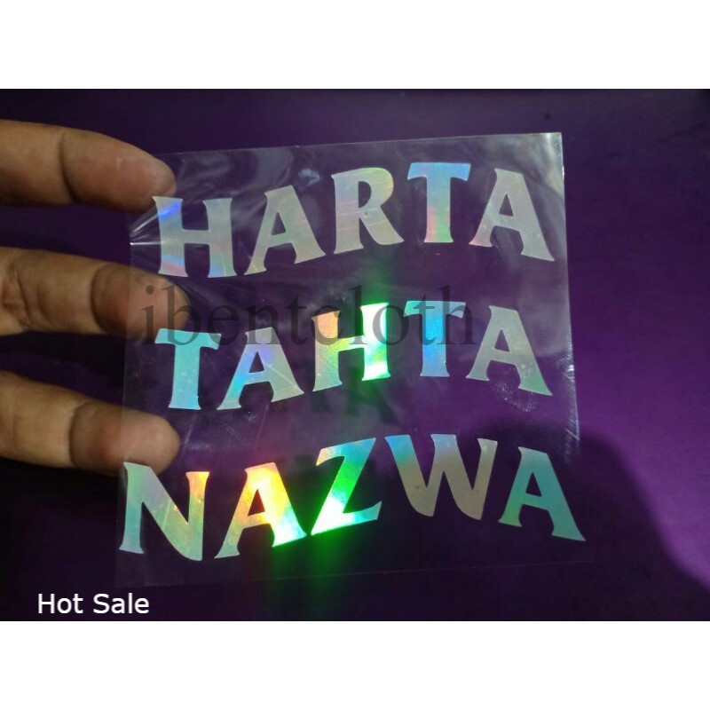 

STICKER HARTA TAHTA HOLOGRAM STIKER UKURAN HP 6X6CM SEHARI JADI CUSTOM
