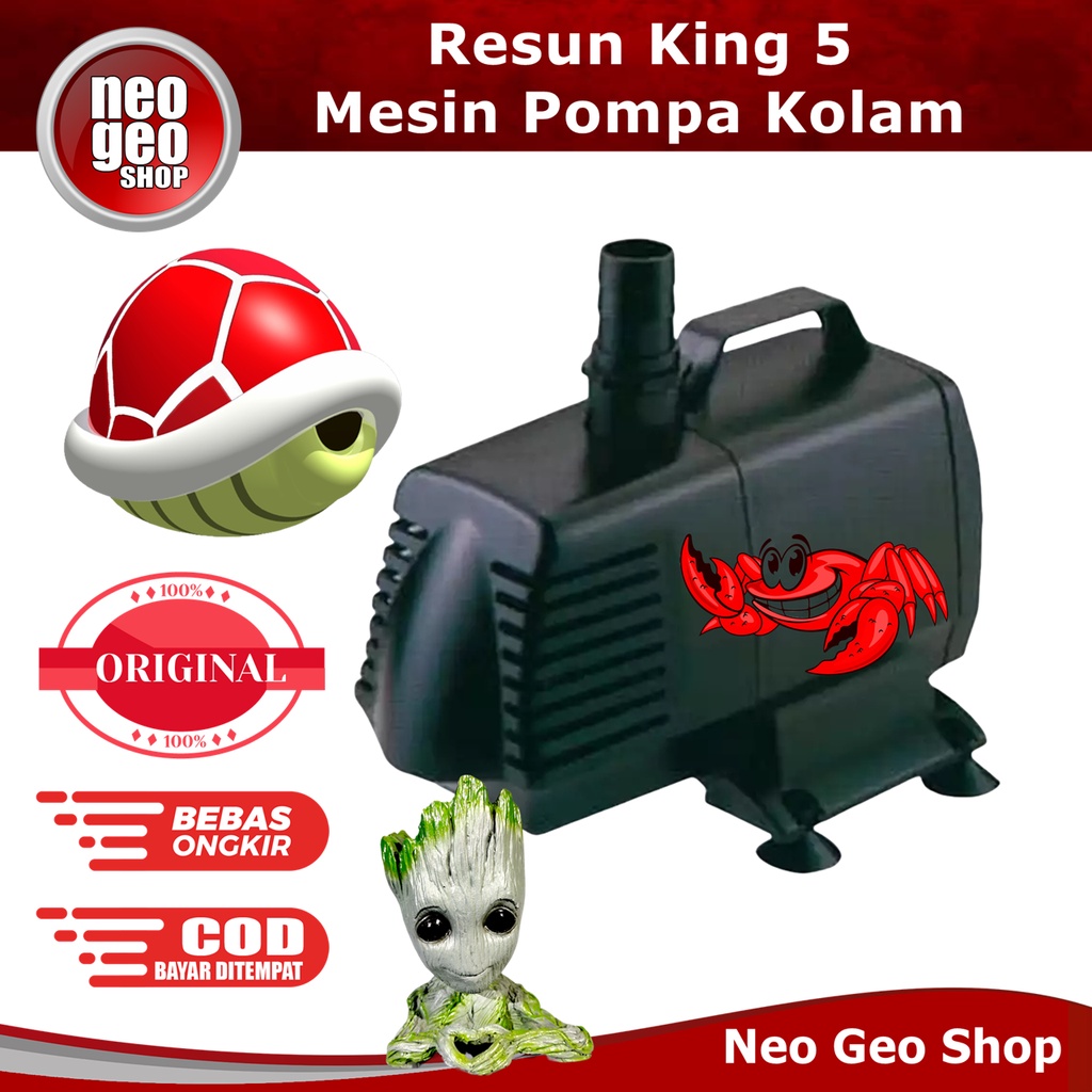 RESUN KING 5 WATER PUMP Pompa Air Aquarium Kolam Hidroponik