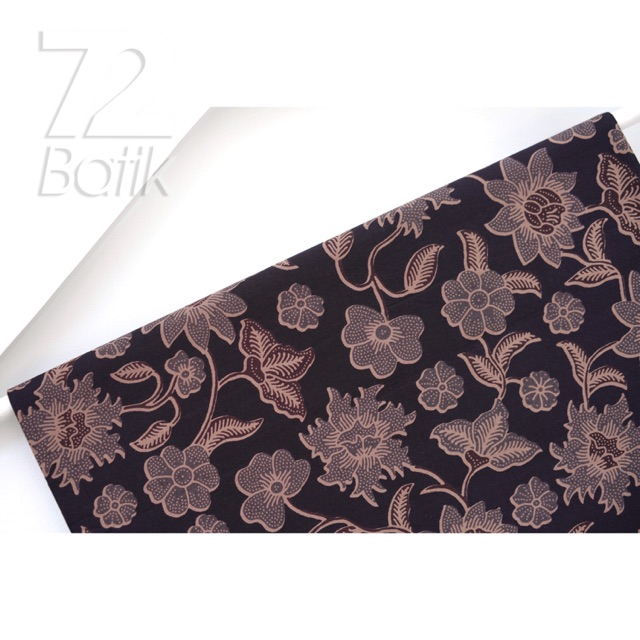 KAIN BATIK PREMIUM Bahan Katun Motif Kembang Warna Hitam Item Black 725539 Cap 72 Jarik Jarit Samping Kebat Panjang Batik Katun Modern Premium Bahan Seragam Batik Pernikahan Kantor Keluarga Murah Kamen Jadi Batik Bali Lembaran