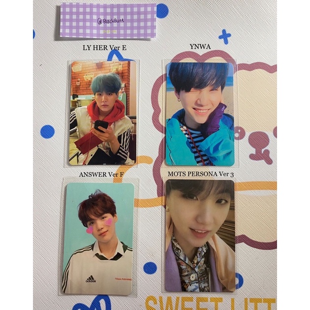 BTS SUGA ALBUM PHOTOCARD OFFICIAL - LOVE YOURSELF HER Ver E YOU NEVER WALK ALONE  LOVE YOURSELF ANSW