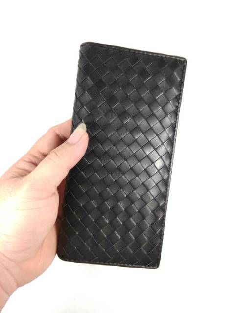 DOMPET PANJANG MOTIF ANYAM ASLI  KULIT SAPI ASLI PRIA WANITA