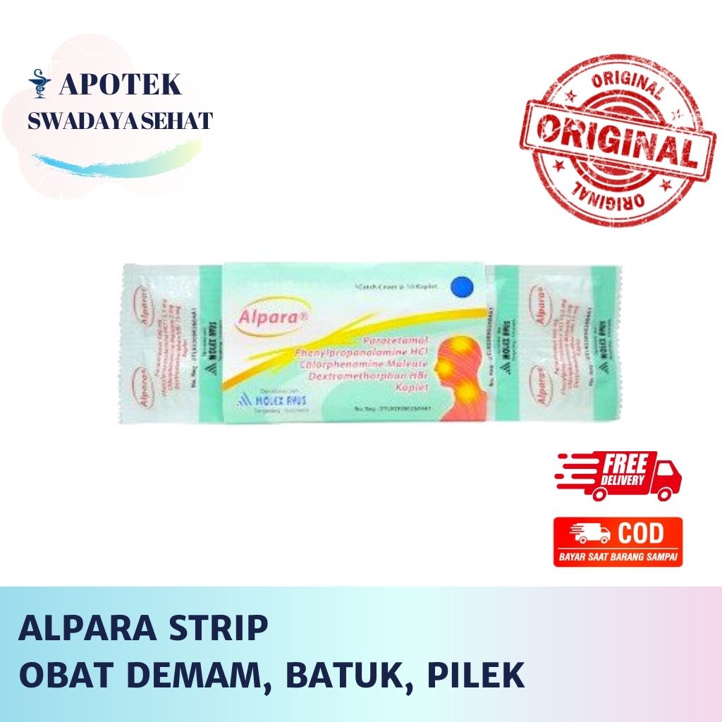 ALPARA Strip - Obat Demam Batuk Flu Pilek 10 Tablet