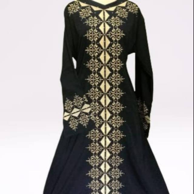 Abaya Bordir Jetblack Saudi Abaya Hitam Turkey Abaya Gamis Hitam Bordir