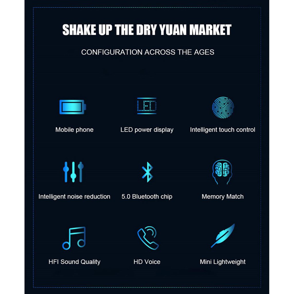 F9 Fingerprint TWS EARPHONE BLUETOOTH Earbuds Powerbank Headset Head phone-3