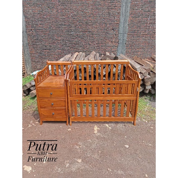 Baby Box, Box Bayi Kayu Jati, Tempat Tidur Bayi Jati